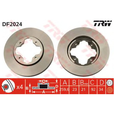 Kočioni disk TRW DF2024