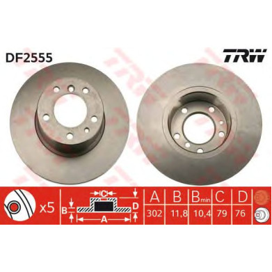 Kočioni disk TRW DF2555