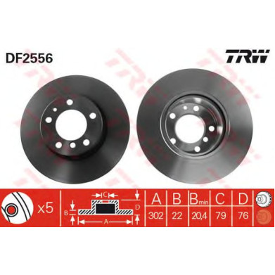 Kočioni disk TRW DF2556
