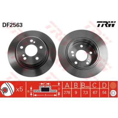 Kočioni disk TRW DF2563