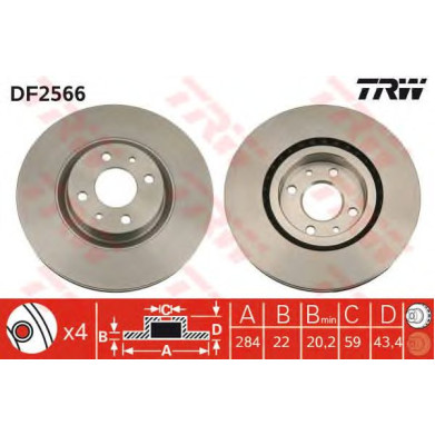 Kočioni disk TRW DF2566