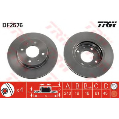 Kočioni disk TRW DF2576