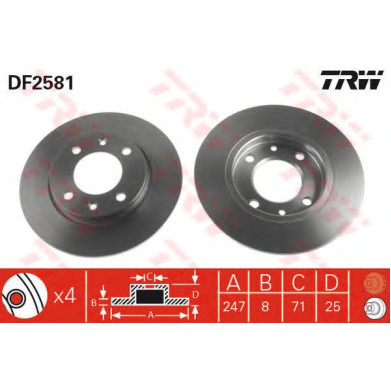 Kočioni disk TRW DF2581