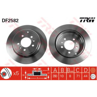 Kočioni disk TRW DF2582