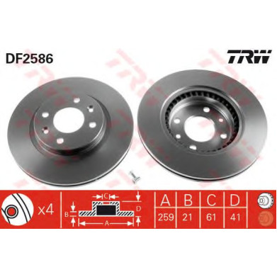 Kočioni disk TRW DF2586