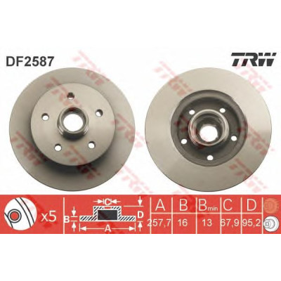 Kočioni disk TRW DF2587