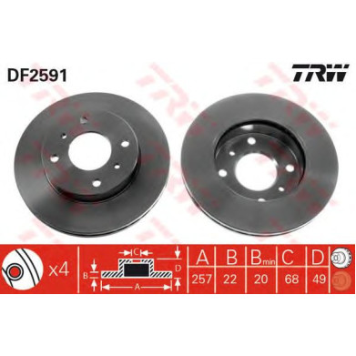 Kočioni disk TRW DF2591