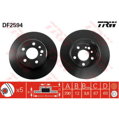 Kočioni disk TRW DF2594