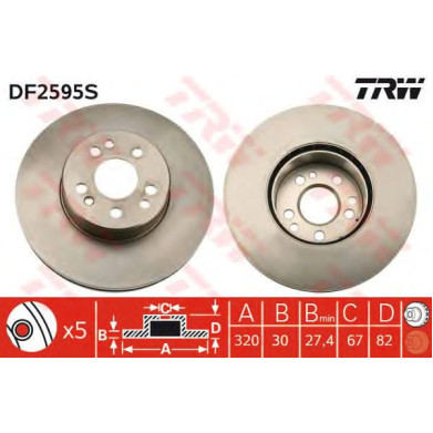 Kočioni disk TRW DF2595S