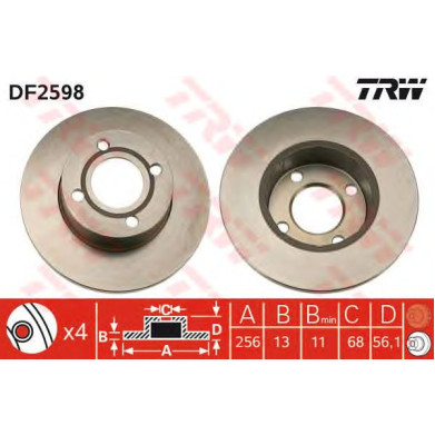 Kočioni disk TRW DF2598