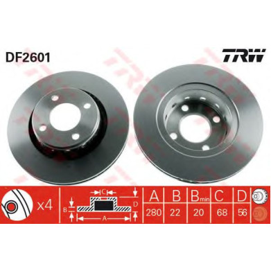 Kočioni disk TRW DF2601