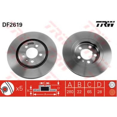 Kočioni disk TRW DF2619