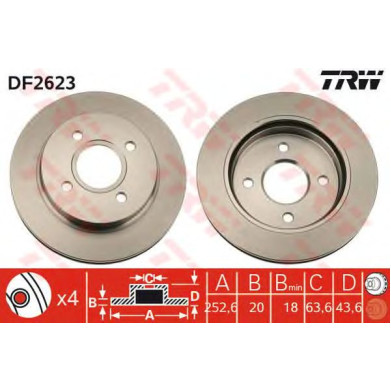 Kočioni disk TRW DF2623
