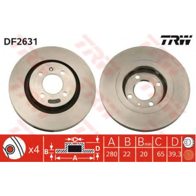 Kočioni disk TRW DF2631