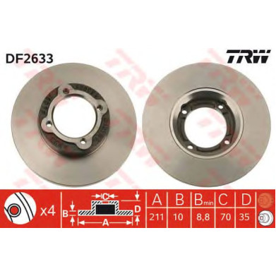Kočioni disk TRW DF2633