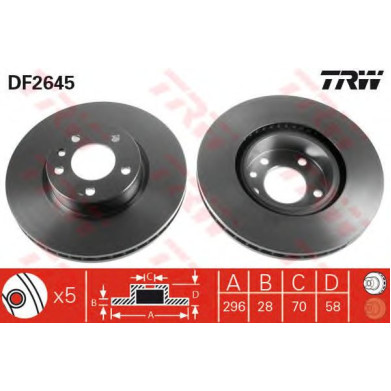 Kočioni disk TRW DF2645