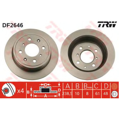 Kočioni disk TRW DF2646
