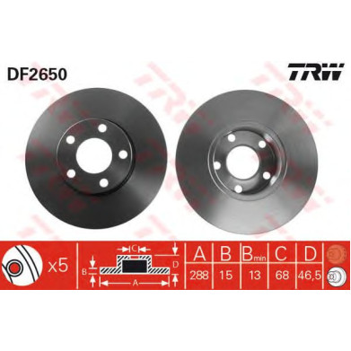 Kočioni disk TRW DF2650