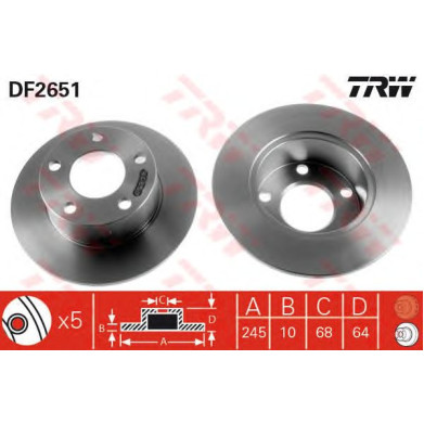 Kočioni disk TRW DF2651
