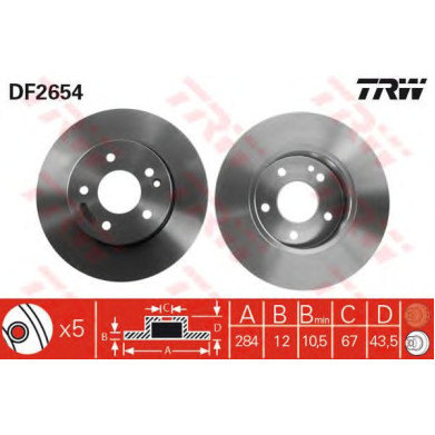 Kočioni disk TRW DF2654