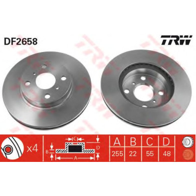 Kočioni disk TRW DF2658