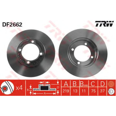 Kočioni disk TRW DF2662