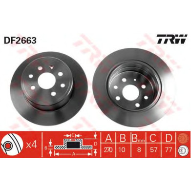 Kočioni disk TRW DF2663