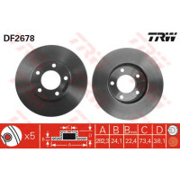 Kočioni disk TRW DF2678