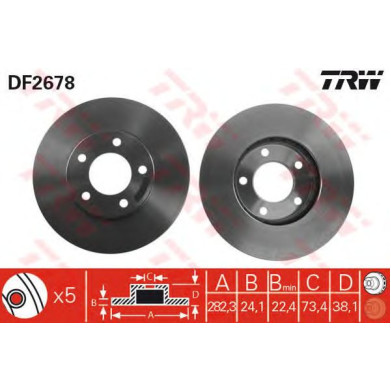 Kočioni disk TRW DF2678