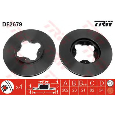Kočioni disk TRW DF2679