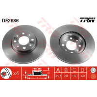 Kočioni disk TRW DF2686