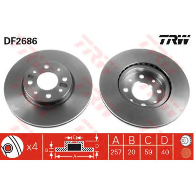 Kočioni disk TRW DF2686
