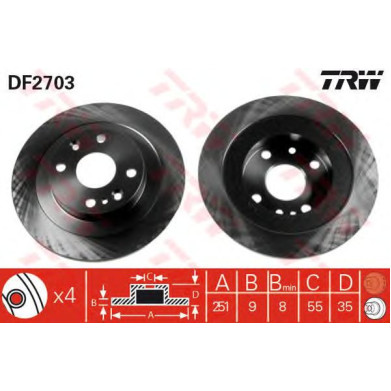 Kočioni disk TRW DF2703
