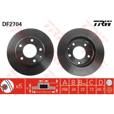 Kočioni disk TRW DF2704