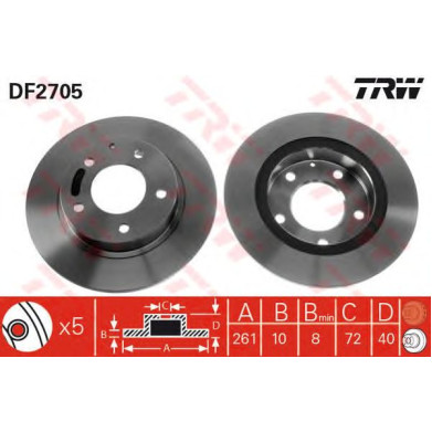 Kočioni disk TRW DF2705