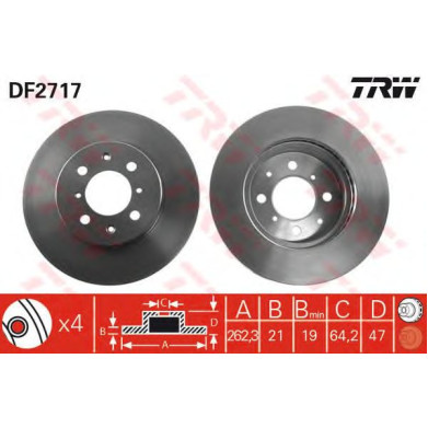 Kočioni disk TRW DF2717