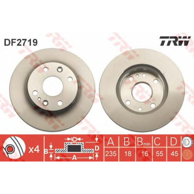 Kočioni disk TRW DF2719