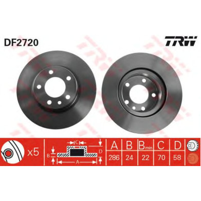 Kočioni disk TRW DF2720