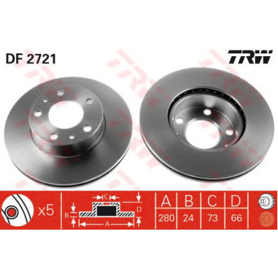 Kočioni disk TRW DF2721