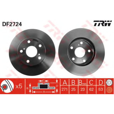 Kočioni disk TRW DF2724