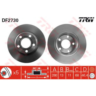 Kočioni disk TRW DF2730