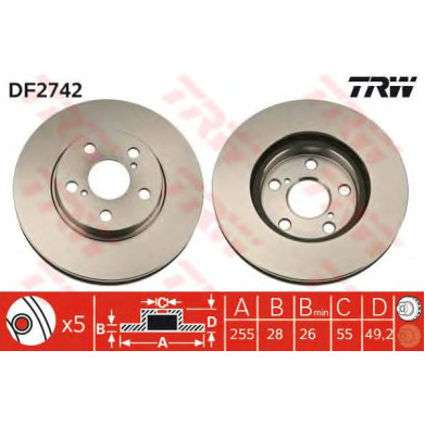 Kočioni disk TRW DF2742