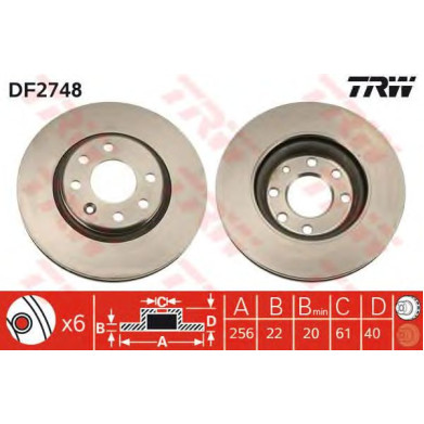 Kočioni disk TRW DF2748