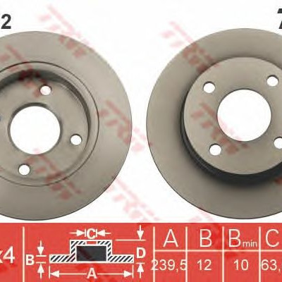 Kočioni disk TRW DF2752
