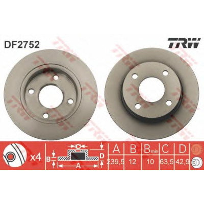 Kočioni disk TRW DF2752