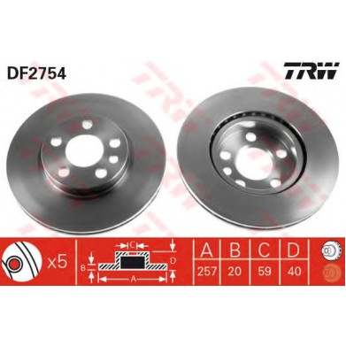 Kočioni disk TRW DF2754