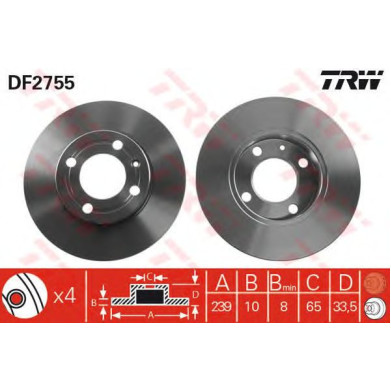 Kočioni disk TRW DF2755