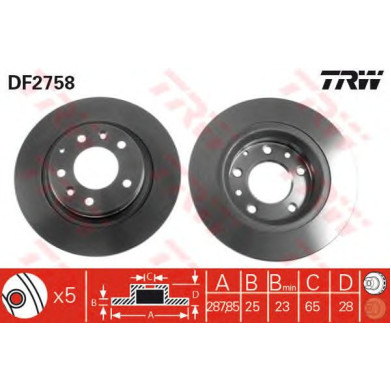 Kočioni disk TRW DF2758