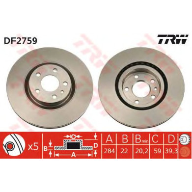 Kočioni disk TRW DF2759