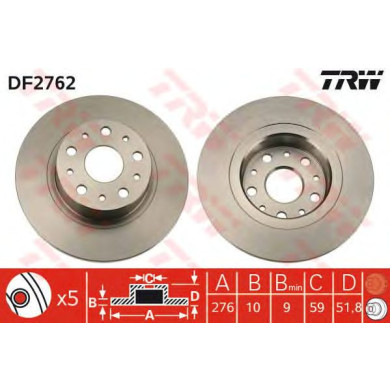 Kočioni disk TRW DF2762